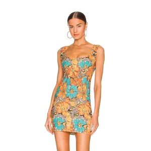 Miaou Vivi Dress in Parisian Flower Orange